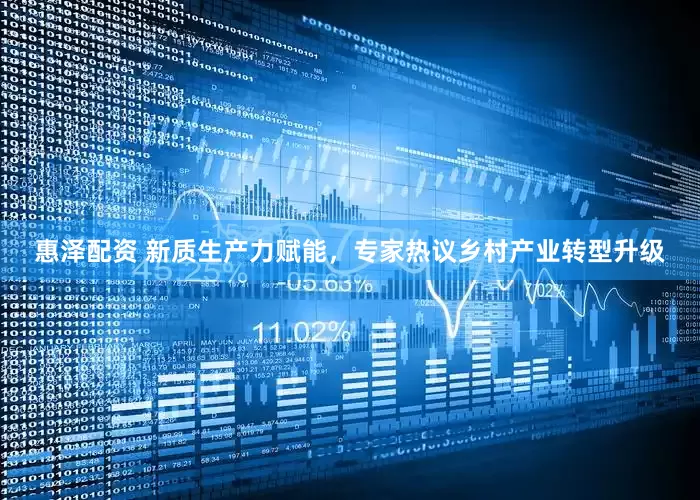 惠泽配资 新质生产力赋能，专家热议乡村产业转型升级