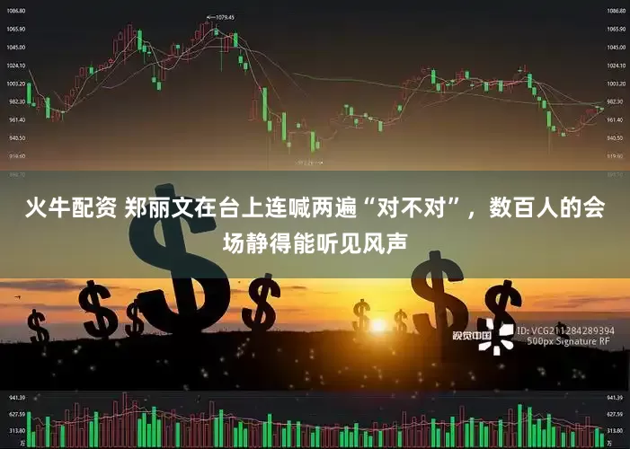 火牛配资 郑丽文在台上连喊两遍“对不对”，数百人的会场静得能听见风声